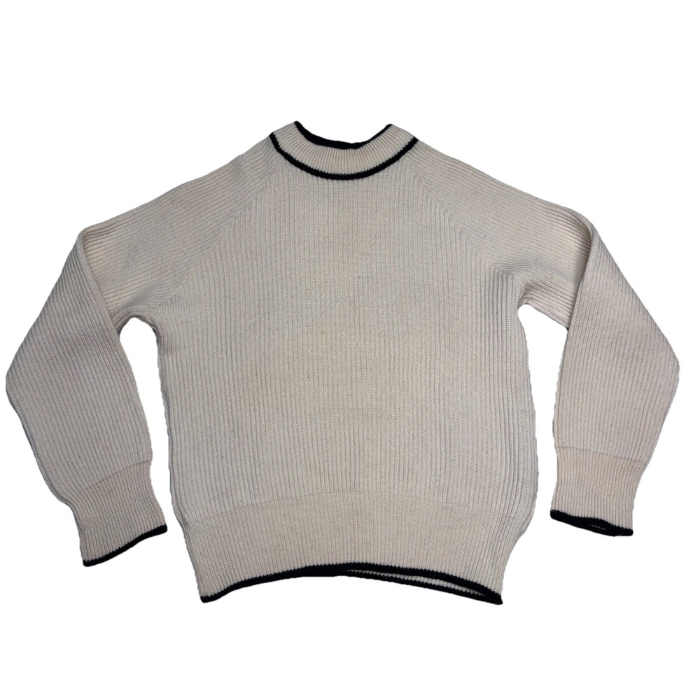 Vintage Kingstone Heavy Knitted Wool Ski Sweater‎ Red Cream Black Excellent
